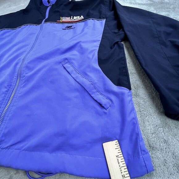 New Balance Womens Medium Purple USA Lightweight Jacket Full Zip Windbreaker Y2K - Picture 10 of 16